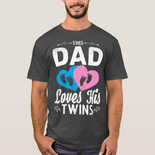 Fathers Day Dad Baby Family Twin Parents T-Shirt