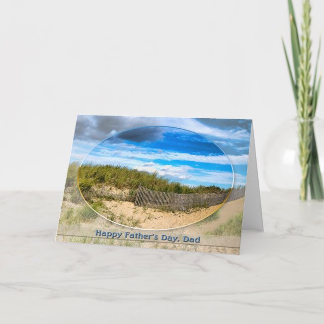 FATHER'S DAY - DAD - BEACH/OCEAN/DUNES SCENE CARD (Front)