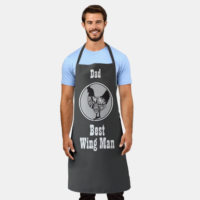 Fathers Day, Dad Best Wing Man Chicken Apron (Worn)