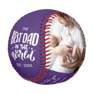 Fathers Day Dad Birthday Photos Script Custom Baseball