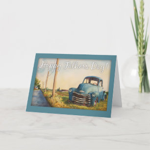 Father's Day, Dad, Blue Truck Card