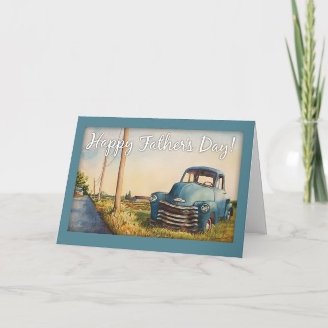 Father's Day, Dad, Blue Truck Card (Front)