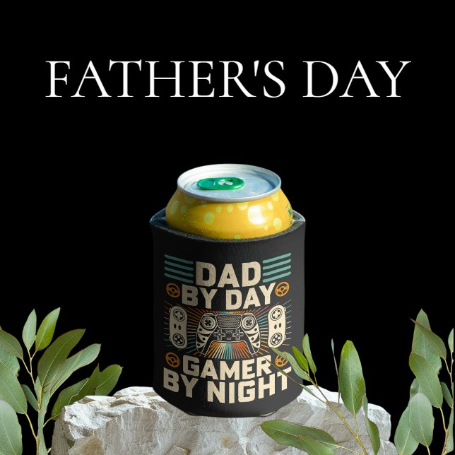 Father's day Dad by day Gamer by night  Can Cooler (Father's day Dad by day Gamer by night Can Cooler)