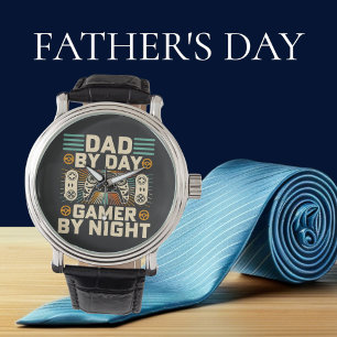 Father's day Dad by day Gamer by night Watch