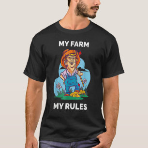 Father's Day Dad Costume Fancy Dress Farm Farmer T-Shirt