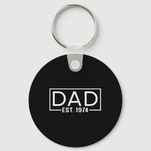 Father's Day Dad Est 1974 Logo Expect Pregnancy An Key Ring