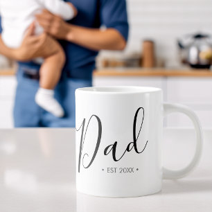 Father's Day   Dad Established Year Personalised Large Coffee Mug