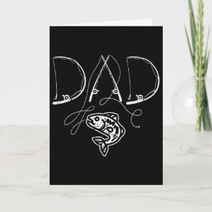 Fathers Day Dad Fishing Poles Rods Fish Daddy Papa Card