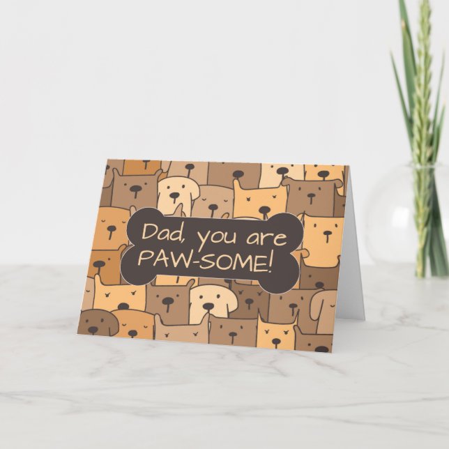 Fathers Day Dad From All of Us Funny Cute Dogs Card (Front)