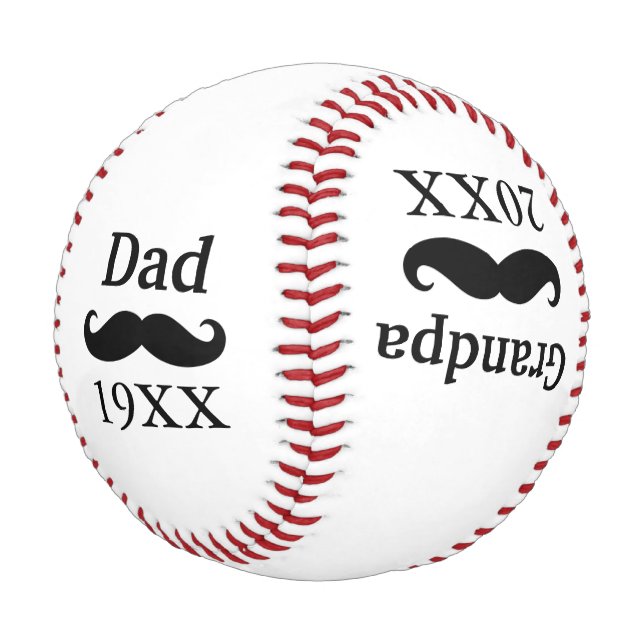 Father's Day Dad Grandpa Baby Birth Announcement Baseball (Angled)