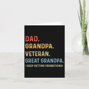 Fathers Day Dad Grandpa Veteran Great Grandpa From Card