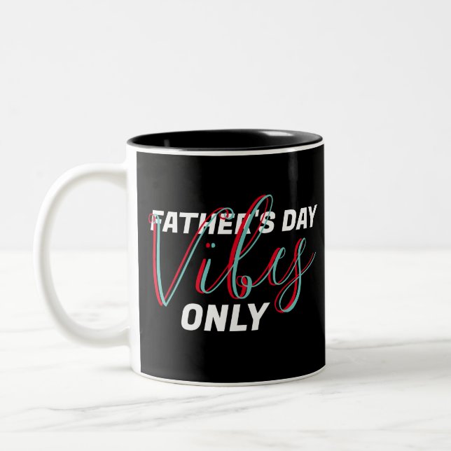 Father's Day Dad Masculine Double Script Two-Tone Coffee Mug (Left)