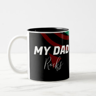 Father's Day Dad Music Rock  Two-Tone Coffee Mug