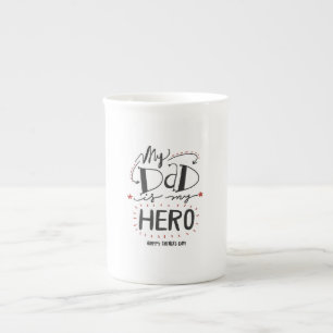 Fathers day dad my hero bone china mug