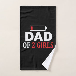 Father's Day Dad Of 2 Girls Hand Towel