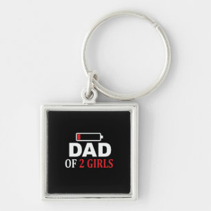 Father's Day Dad Of 2 Girls Key Ring