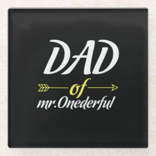 Father's Day Dad Of Mr Onederful Glass Coaster