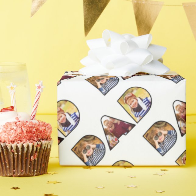 Fathers Day Dad Photo Collage Custom Pattern Wrapping Paper (Birthday Party)