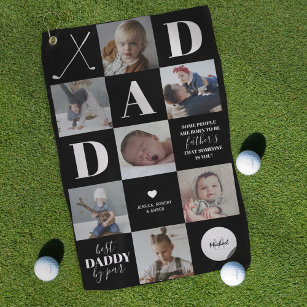 Father's Day Dad Photo Collage Golf Towel