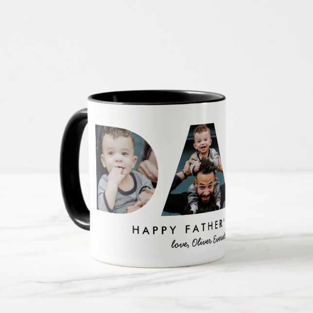 Father's Day Dad Photo Letters Mug (Front Left)
