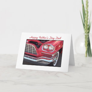 Father's Day Dad, Red Car on white Card