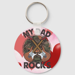 Father's Day Dad Rock Classic Round Key Ring