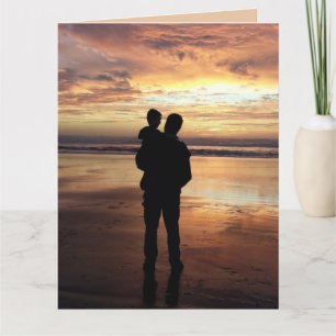 FATHER'S DAY DAD & SON SUNSET BEACH CARD