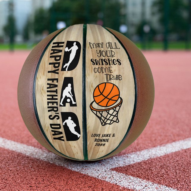 Father's Day Dad Swishes Come True Personalised Basketball (Creator Uploaded)