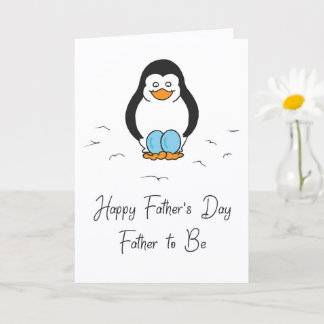 Father's Day Dad to Be of Twin Boys Cute Penguin Card