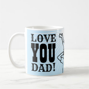 Father's Day Dad w/ Child Love You Dad Typography Coffee Mug