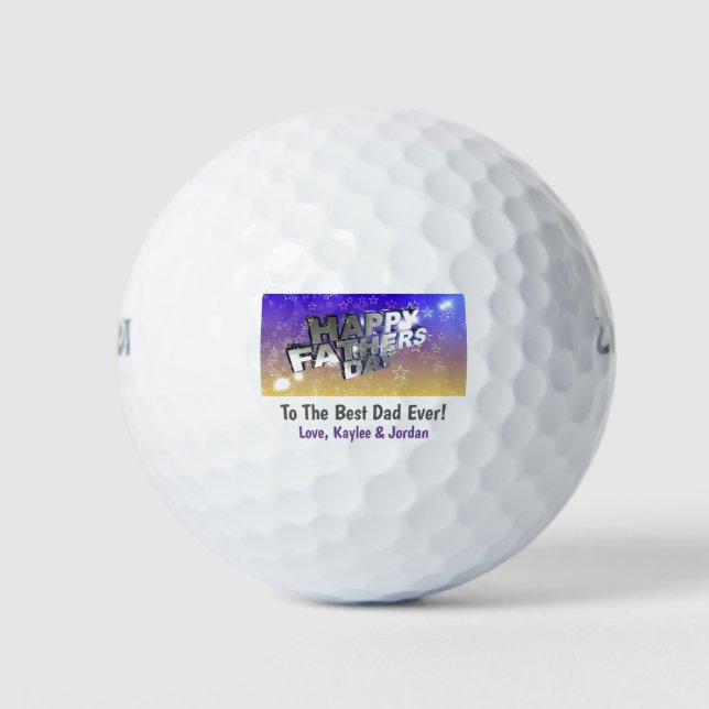 Father's Day Dad World's Best Ever From the Kids Golf Balls (Front)