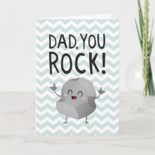 Father's Day Dad you rock funny kawaii cute rock Card