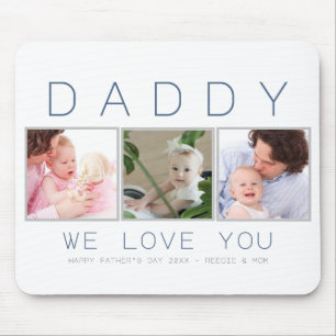 Father's Day  Daddy Custom 3 Photo Mouse Mat