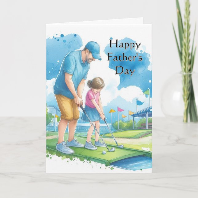 Father's Day Daddy / Daughter Mini Golf Card (Front)