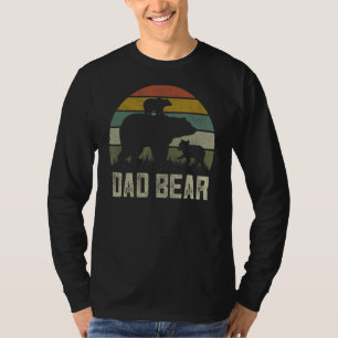 Fathers Day Daddy Father Two Cub Kids Dad Bear T-Shirt