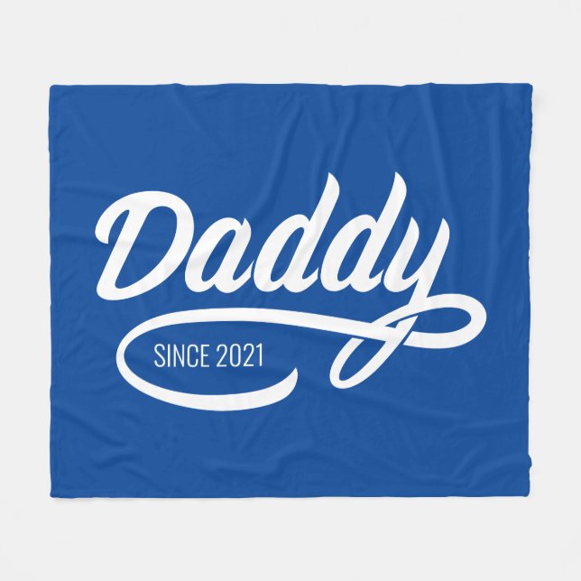 Father's Day - Daddy Since… Fleece Blanket (Front (Horizontal))