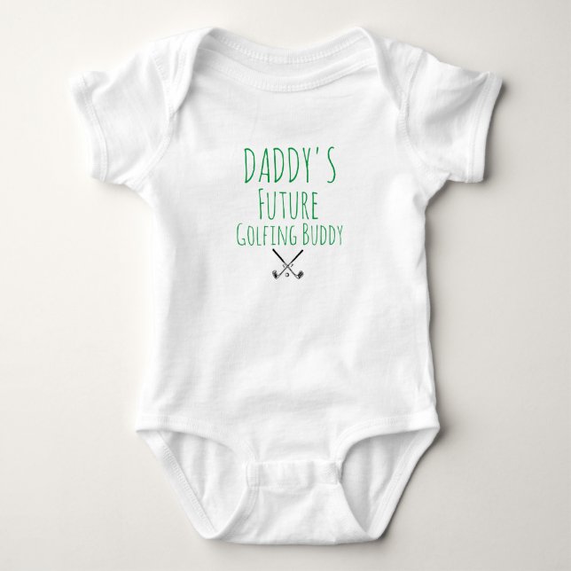 Father's Day Daddy's Future Golfing Buddy Baby Bodysuit (Front)