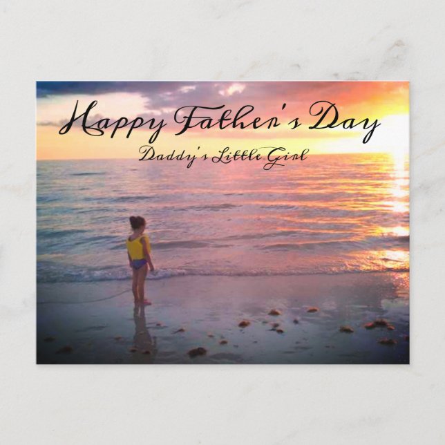 Fathers Day Daddy's Little Girl Custom Photo Postcard (Front)