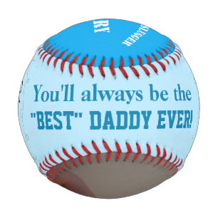 Father's Day Daddy's Little Slugger Blue PHOTO Baseball