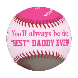 Father's Day Daddy's Little Slugger Pink Baseball