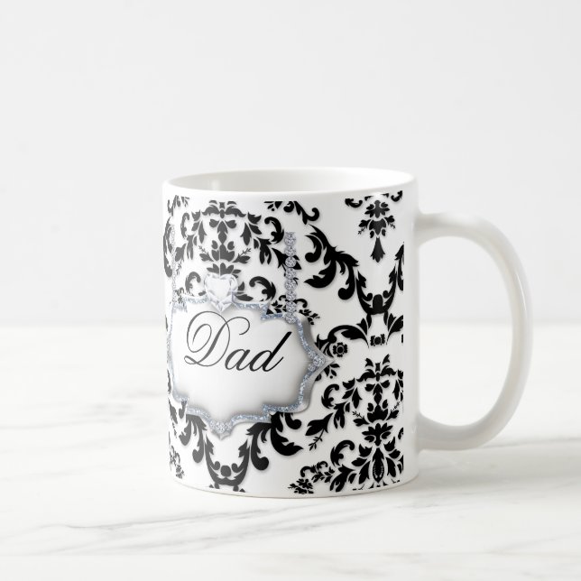 Father's Day Damask Glitter Mug Dad (Right)