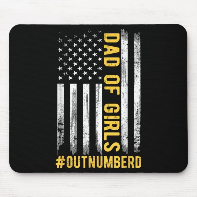 Father's Day Daughter Xmas Dad Of Girls Outnumbere Mouse Mat (Front)