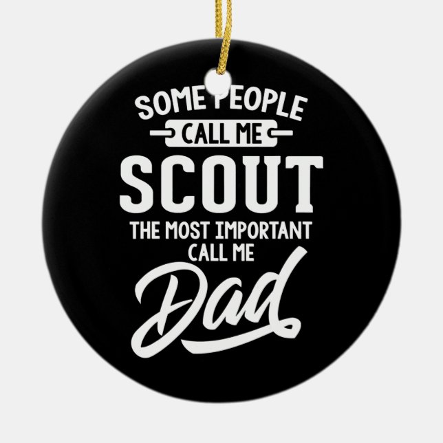 Fathers Day Design for a Scout Dad  Ceramic Tree Decoration (Front)