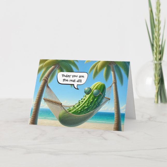 Father's Day Dill Pickle In a Hammock Card (Front)