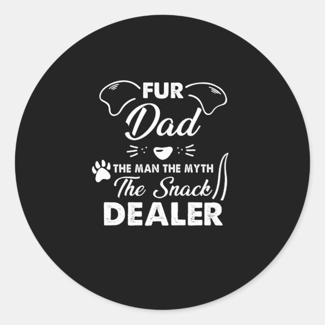 Fathers Day Dog Best Dog Dad Ever Classic Round Sticker (Front)