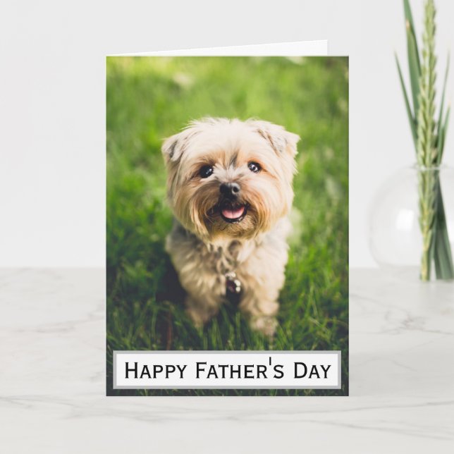 Father's Day Dog Dad Greatest Best Ever Pet Photo Card (Front)