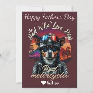 father's day, dog dad, motorcycles, simple modern holiday card