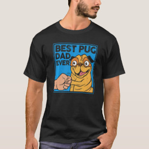 Father's Day Dog Dad Pet Owner Retro Best Pug Dad T-Shirt