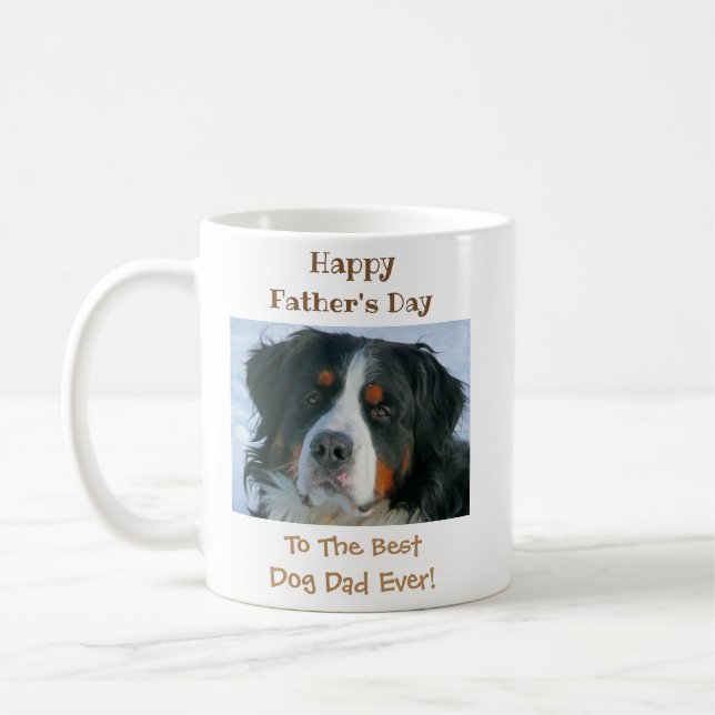 Father's Day Dog Dad World's Best Ever Pet Photo Coffee Mug (Left)
