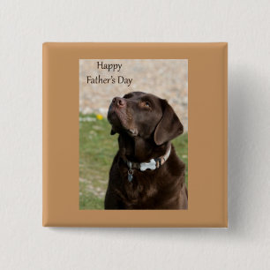Fathers Day Doggy 15 Cm Square Badge